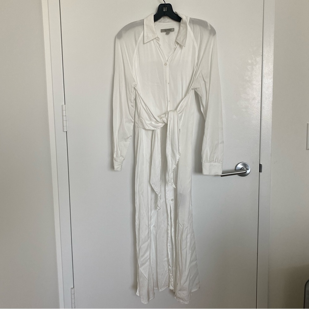 All Saints white shirt dress
